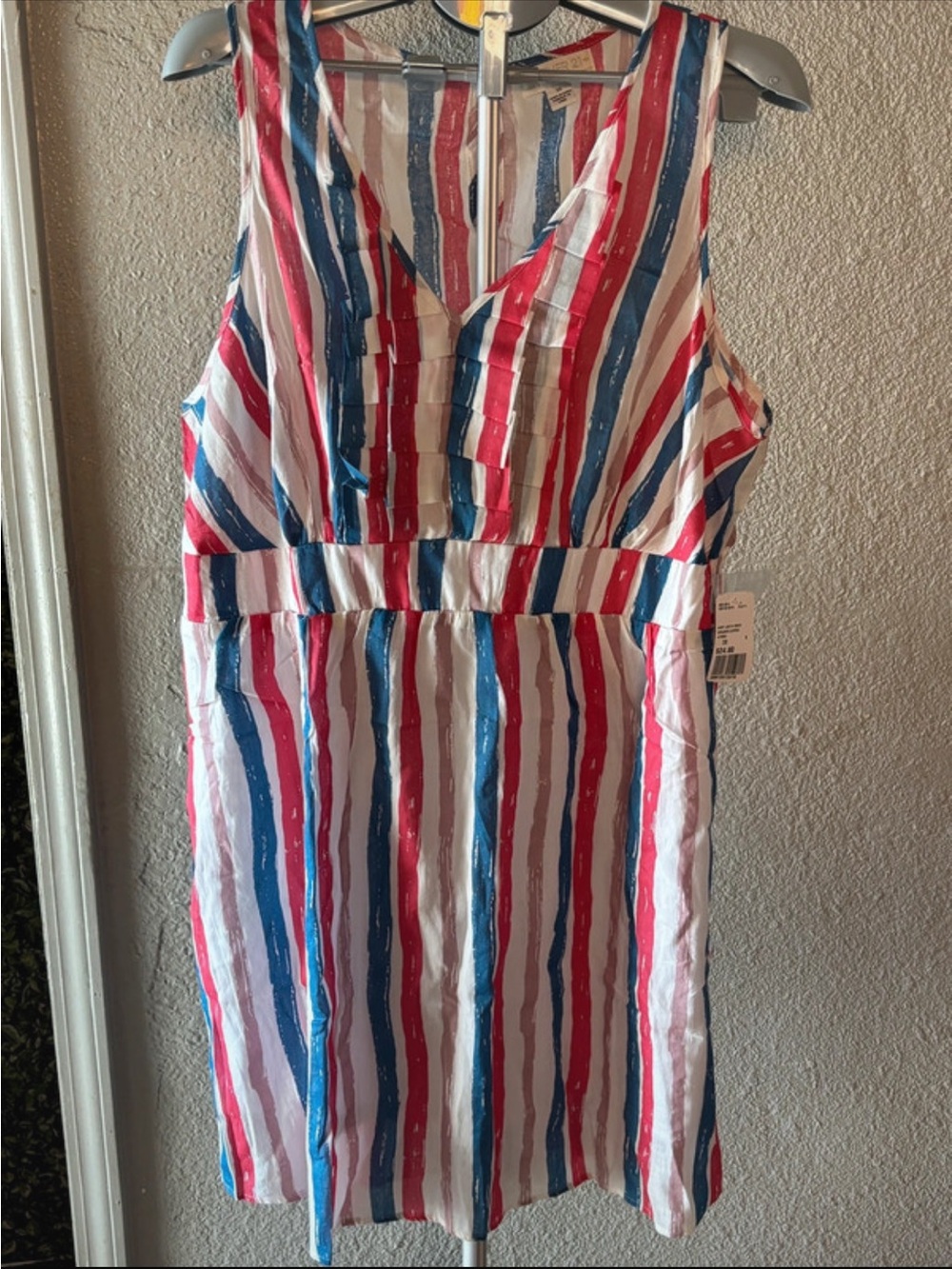 Forever 21 cotton Cream Blue Red Striped Dress size 3X